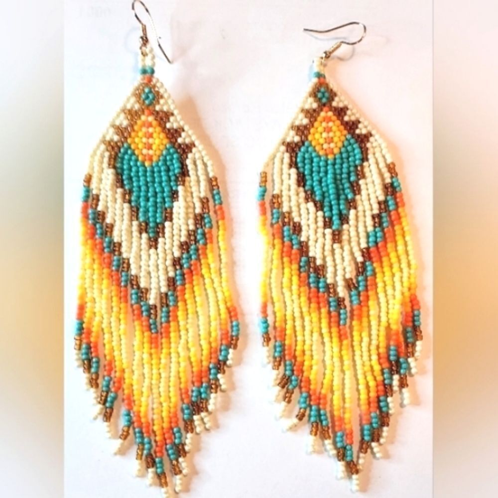Sun Beaded Earrings
